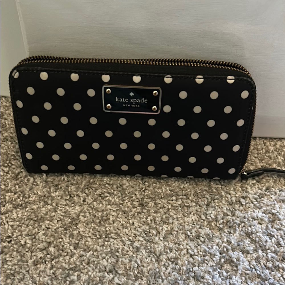 Kate Spade Black and White Polka Dot Wallet